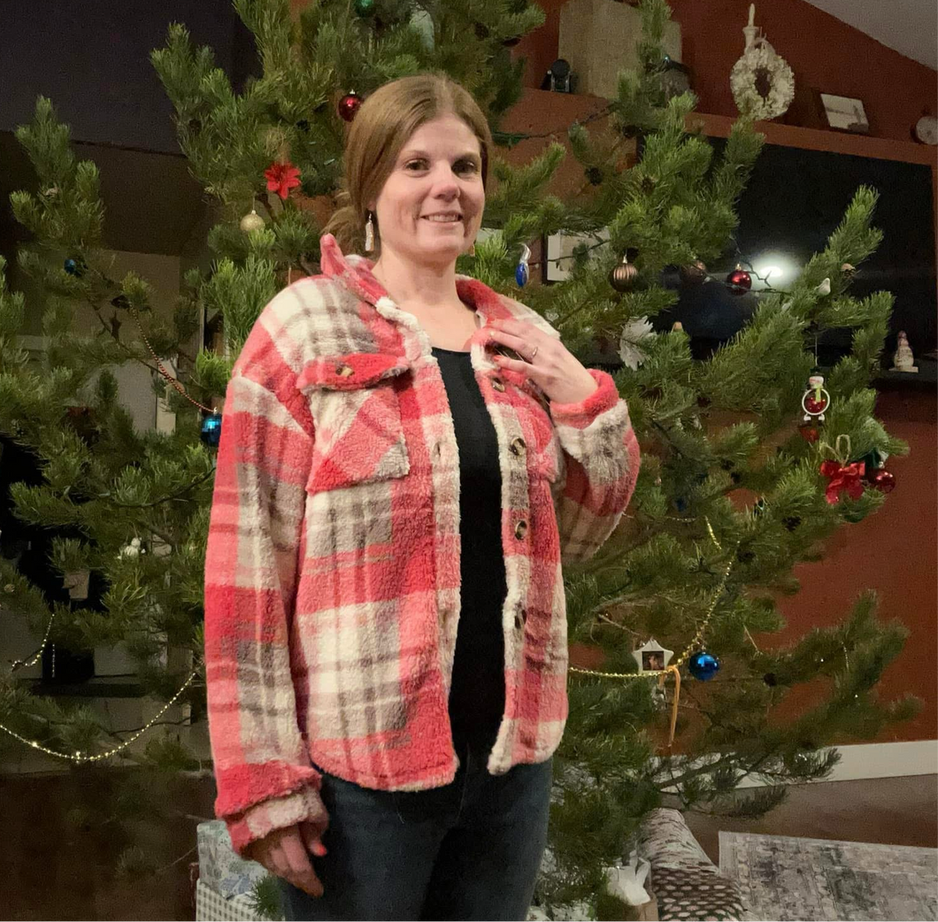 Pink Plaid Sherpa