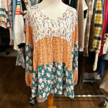Load image into Gallery viewer, Mustard Teal Floral Babydoll
