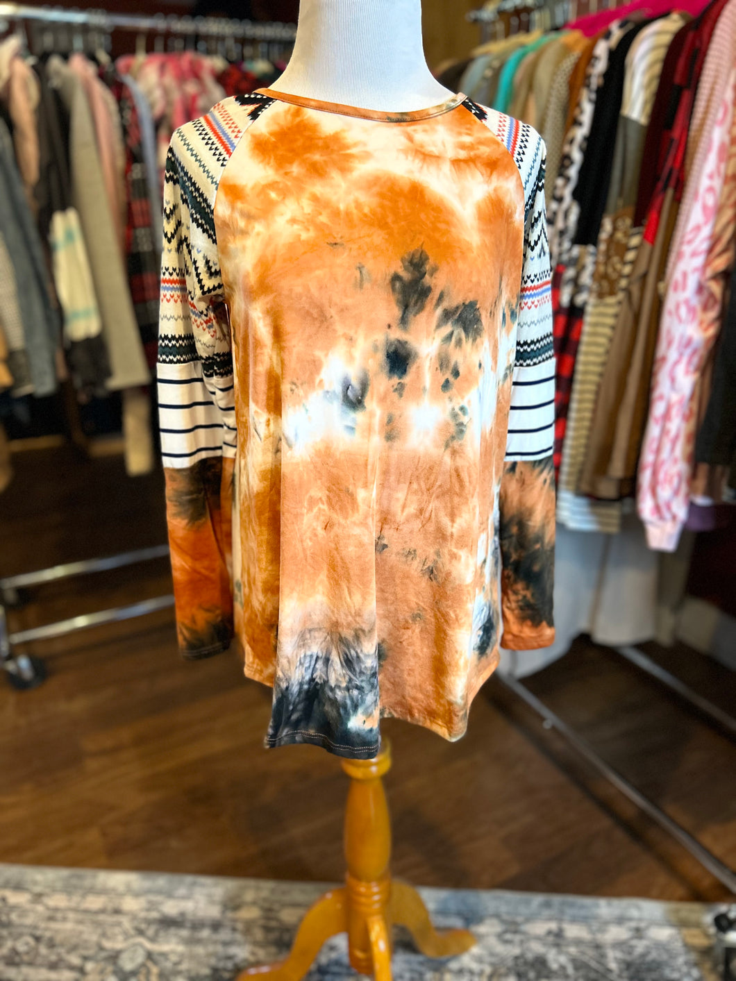 Tie Dye Contrast Top
