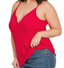 Load image into Gallery viewer, Ribbed Tank with Snap Detail

