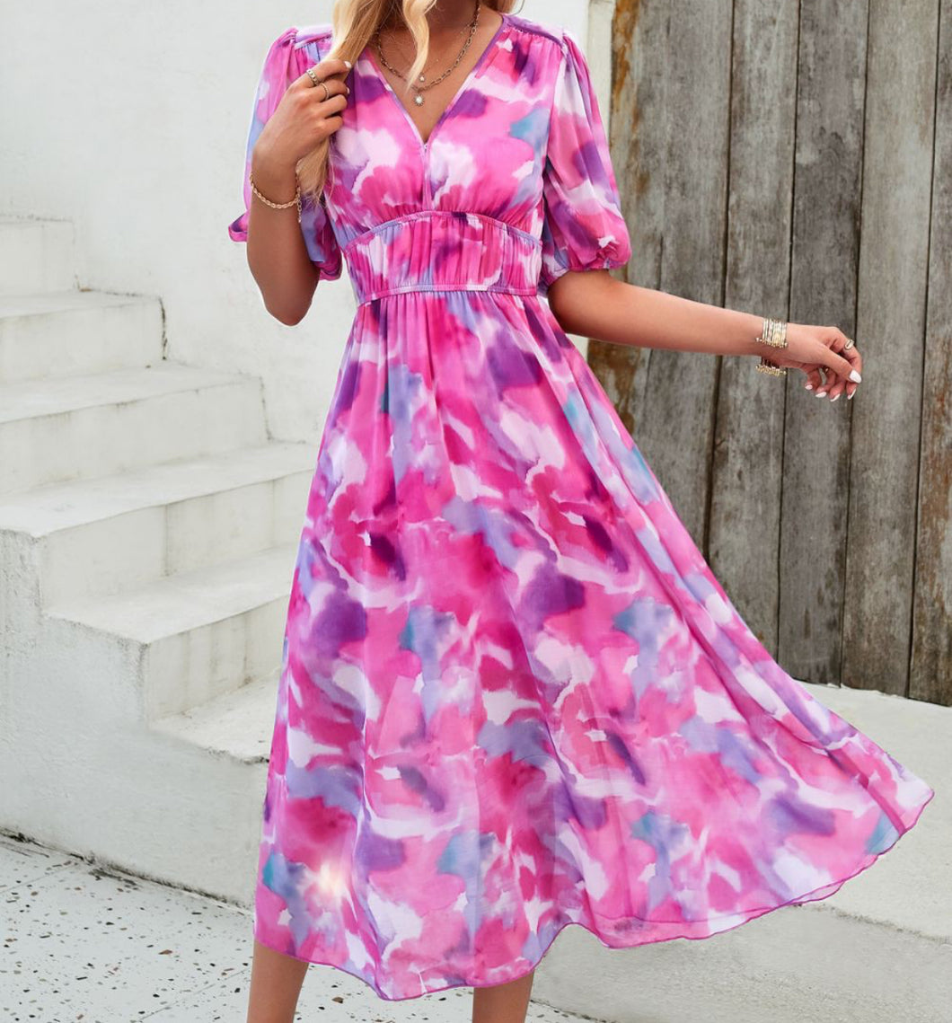 Pink Floral Nursing Dress