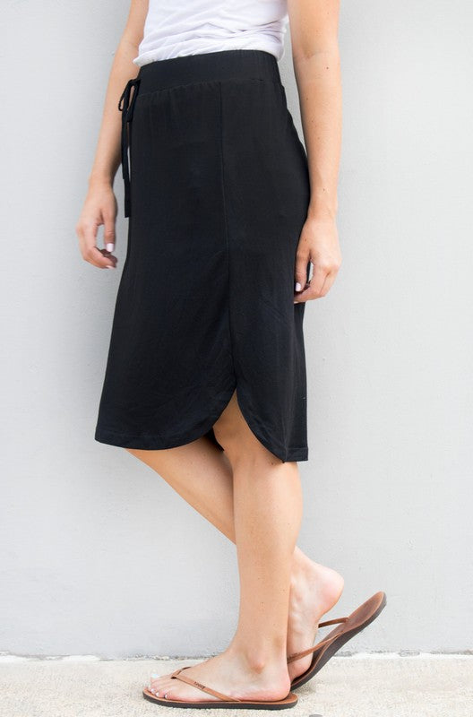 Black Drawstring Skirt