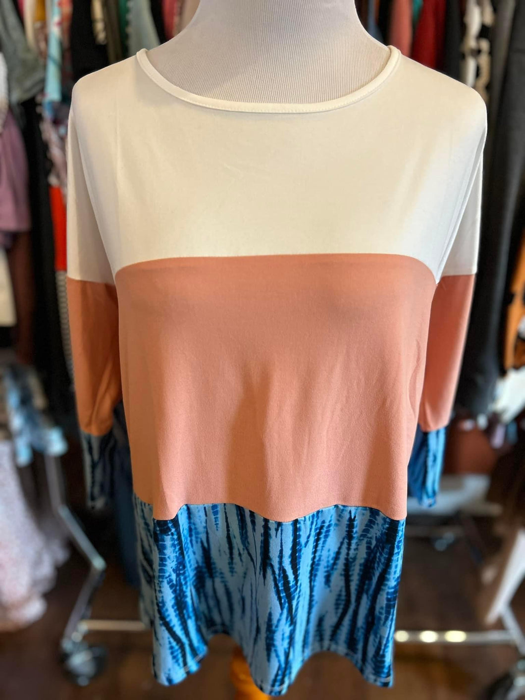 Colorblock Tie Dye Top