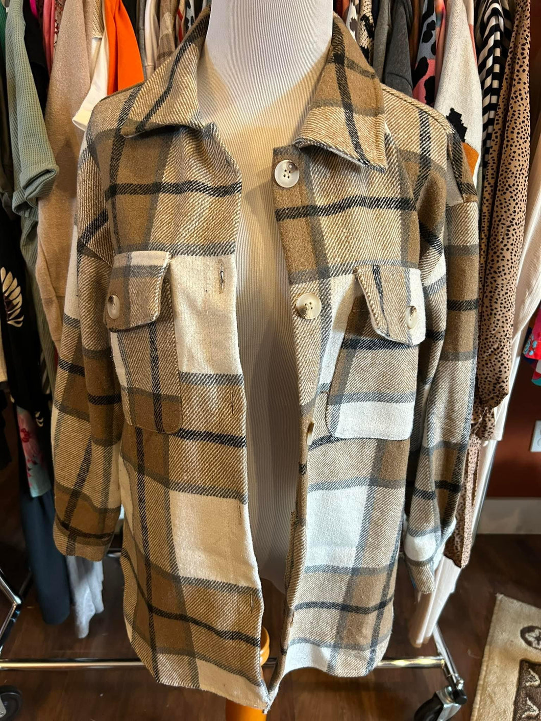 Beige Shacket