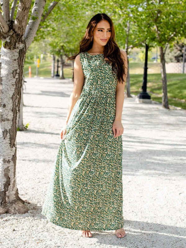Green Floral Maxi
