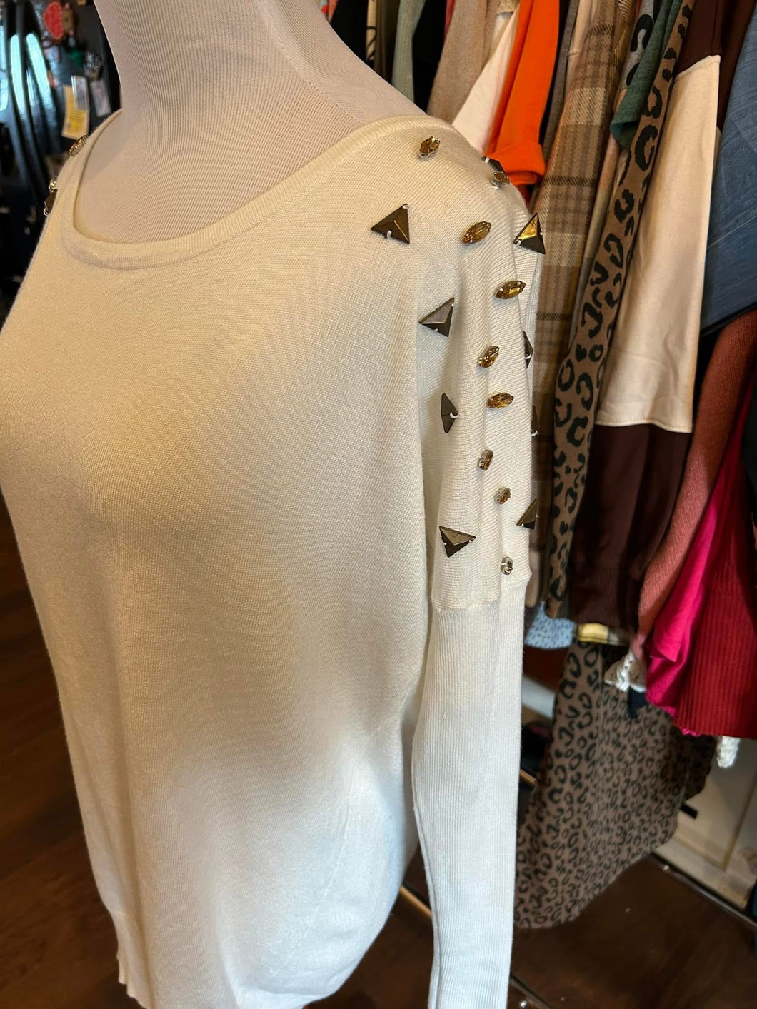 Gem Shoulder Sweater