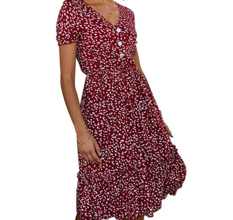 Mini Floral 3 Button Dress