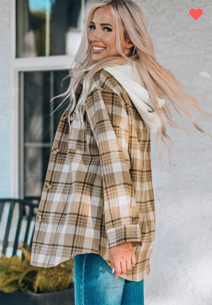 Brown Hooded Flannel
